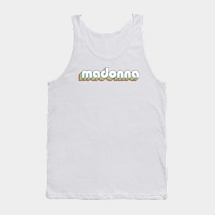 Madonna - Retro Rainbow Typography Faded Style Tank Top